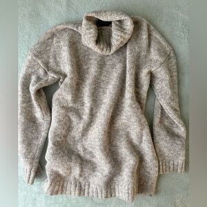 Grey heather thick cashmere turtleneck S